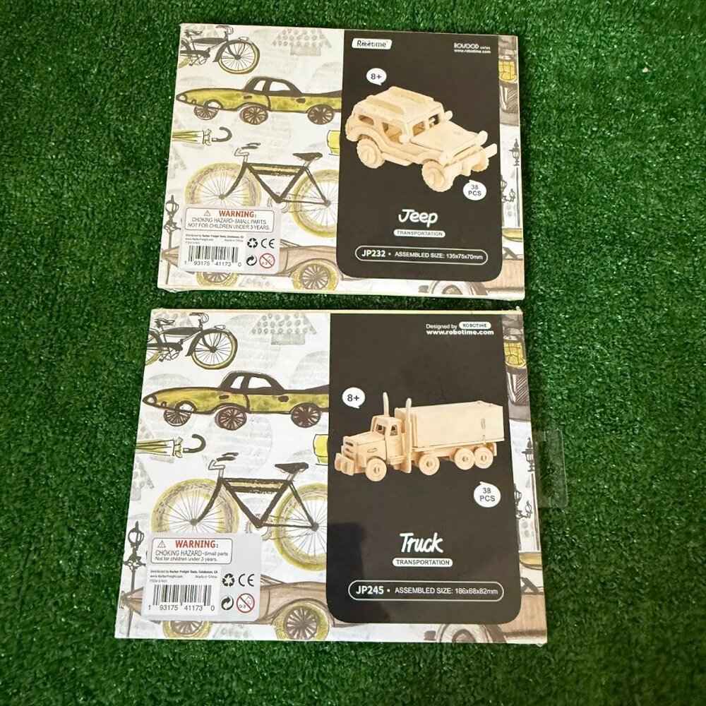 Robotime Rolife 3D Wooden Puzzle Set - Jeep (JP232) & Truck (JP245)  NEW Sealed